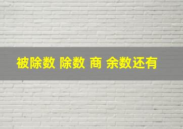 被除数 除数 商 余数还有